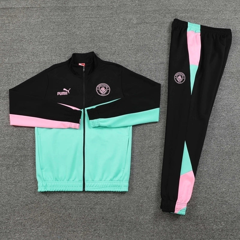 Conjunto de Frio - Manchester City Preto e Verde