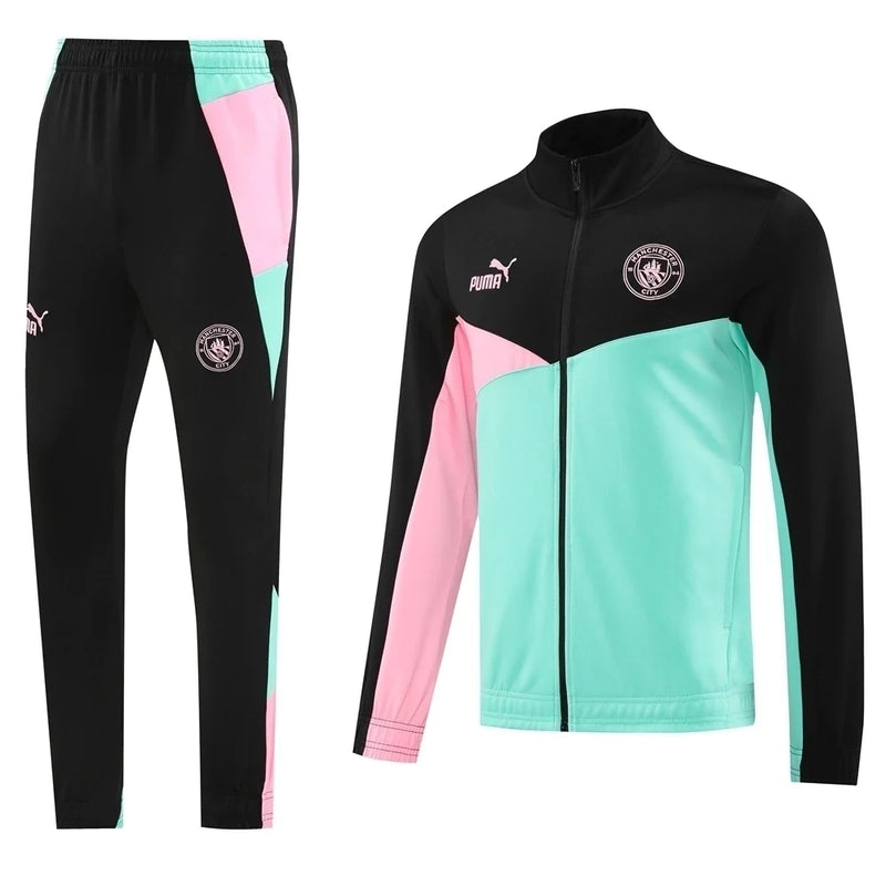 Conjunto de Frio - Manchester City Preto e Verde
