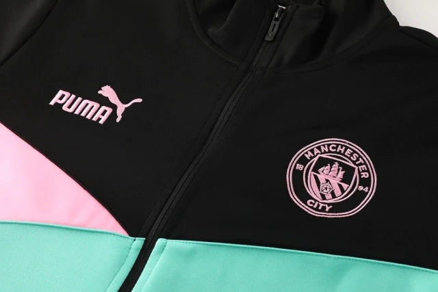 Conjunto de Frio - Manchester City Preto e Verde